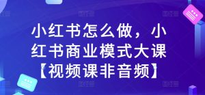 小红书怎么做，小红书商业模式大课【视频课非音频】-魅姬资源宝藏网