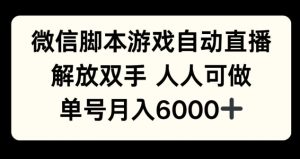 微信脚本游戏自动直播，解放双手 人人可做，单号月入6k-魅姬资源宝藏网