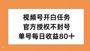 视频号开白任务，官方授权不封号，单号每天稳定收益80+-魅姬资源宝藏网